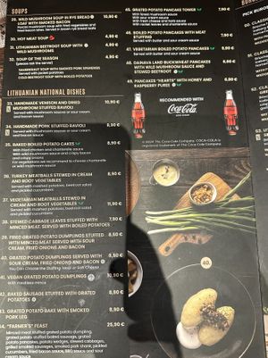 Menu - 41 is the only vegan option .  at Bernelių Užeiga - Gedimino in Vilnius