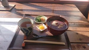 おしるこセット at Tea Shop Yūhi - ティーショップ夕日 in Hokkaido