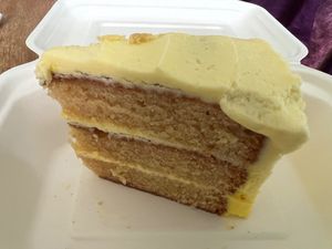 Vegan lemon cake at Ian's Wee Cafe in Roslin