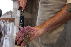 A selection of locali wines at il Brucaliffo Cucina in Castiglione Dorcia