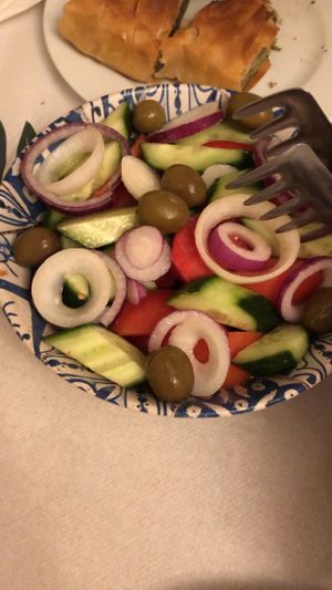Tomato salad at Restorant 4 Stinet in Vlore