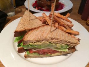 vegan A.L.T with sweet potato fries at Green Eggs Cafe - Northern Liberties in Philadelphia
