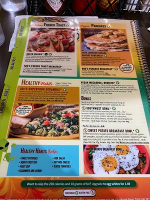 Part of the Menu at Squeeze In in Sparks