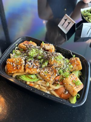 tofu bowl with udon noodles   at The Mongolorian BBQ in Orlando