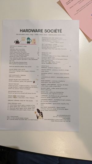 The Hardware Menu June 2024 at The Hardware Société in Melbourne