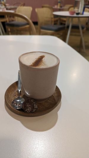 Oat milk chai latte at The Hardware Société in Melbourne