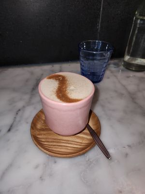 Chai latte with soy milk (vegan) at The Hardware Société in Melbourne