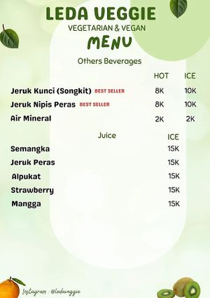 Menu at Leda Veggie in Jakarta