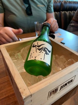 Sake was served with this gorgeous presentation! Really delicious and very affordable.   at JINYA Ramen Bar - 2nd and PCH in Long Beach