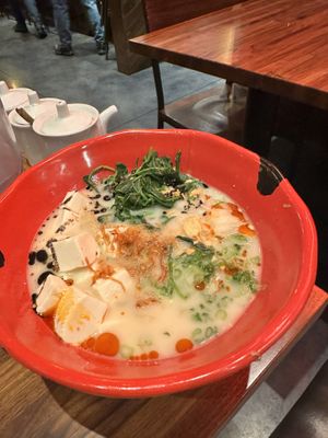 Spicy Creamy Vegan Ramen  at JINYA Ramen Bar - 2nd and PCH in Long Beach