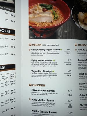 Vegan Ramen Options   at JINYA Ramen Bar - 2nd and PCH in Long Beach
