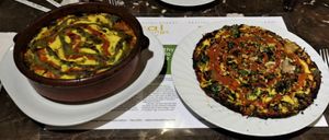 vegan lasagna and vegan cheese pizza at Savor in Norwalk