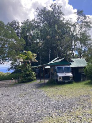 The cafe and dining area from above   at Hana Harvest Cafe in Hana