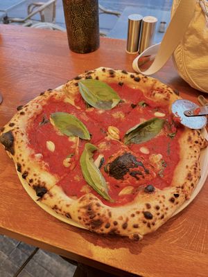Pizza Marinara (vegan)  at Café Kopenhag in Copenhagen
