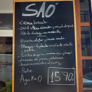 Menu on day of our visit (april 24) at SAÓ in Elche