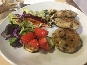 Tortitas de quinoa….. están especiales.  at SAÓ in Elche