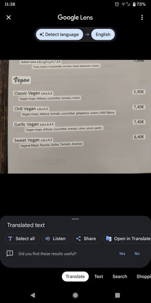 English translation at Baguetteschmiede in Geilenkirchen