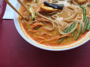 vegan laksa. yummy and not too spicy  at Simple Life - KLCC in Kuala Lumpur