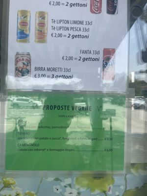 Menu vegano  at Il Chioschetto in Ravenna