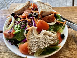 Eden garden salad without meat or egg, at the cafe on the corner. $13 RM  at Borneo Rock Cafe in Semporna
