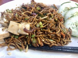Vegetable noodles  at Borneo Rock Cafe in Semporna