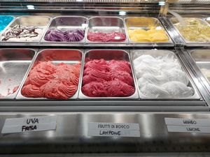 Some vegan flavours (not labelled, ask the staff) at Gelato Amuri in Valencia