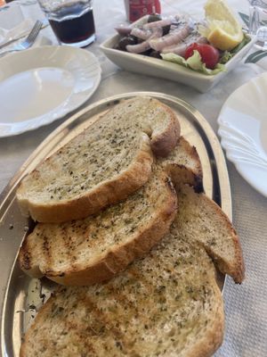 Olives & Bread  at Vangelis Hotel Restorant in Himare