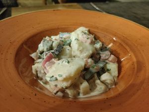 Potato salad with veggie tuna at Elaia Vegan Restaurant - Maybe Closed in Zakynthos