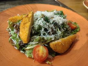 Salad with crispy chicken at Elaia Vegan Restaurant - Maybe Closed in Zakynthos