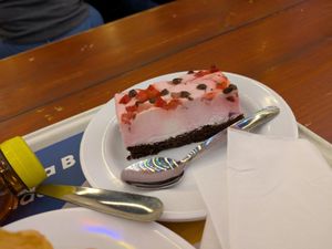 Vegan cake at PortAventura World in Tarragona