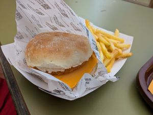 Vegan burger (Sesame Street area) at PortAventura World in Tarragona