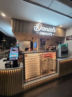 Clearly marked Vegan options, look at the bottom tray for gf options at Daniel's Donuts Southern Cross in Docklands