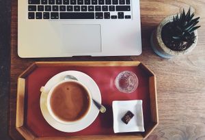 Delicious cup of hot chocolate with coconut milk! at Laurent Gerbaud Chocolatier in Brussels
