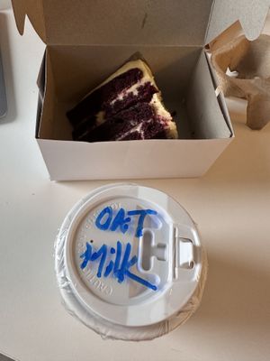 Red velvet and coffee was ok  at Vegan House - Bukit Damansara in Kuala Lumpur