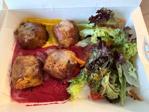 Not the biggest fan of the Köfte as they are quite sweet  at Vegan House - Bukit Damansara in Kuala Lumpur