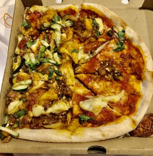 (Slighty battered) Balinese pizza  at Vegan House - Bukit Damansara in Kuala Lumpur