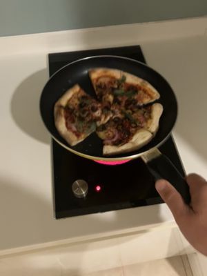 but pizza has to made crispy again😄 at Vegan House - Bukit Damansara in Kuala Lumpur