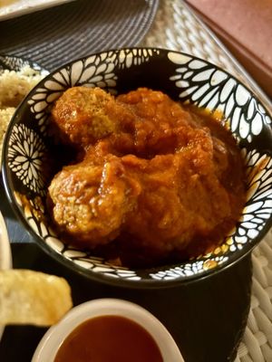 Vegan meatballs  at Cava in Teulada