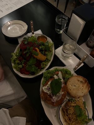 Falafel salad and mushroom sandwich   at Black Tap in Central Singapore