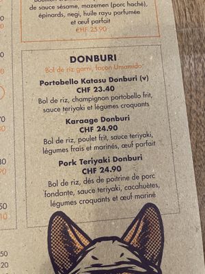 Menu  at Umamido Rive in Geneva