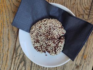Dark choclat Tahini Cookie 2.40 ❤️❤️❤️❤️💚🌈 at A Little Lost in Munich