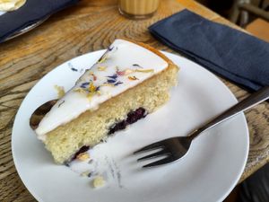 Blueberry lemon cake at A Little Lost in Munich