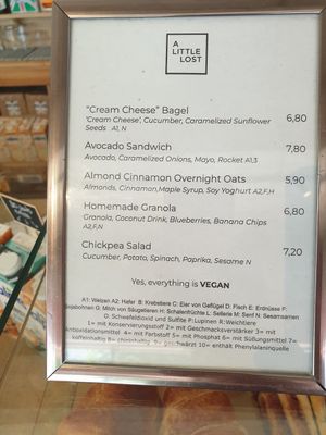 Menue at A Little Lost in Munich