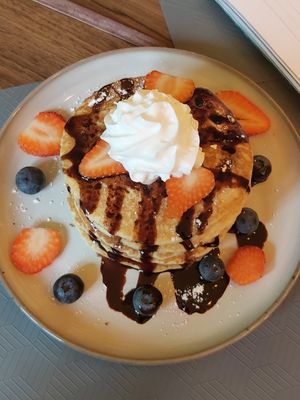 The softest, tastiest pancakes EVER! 😋 at Plant. Eat. Licious in Bath