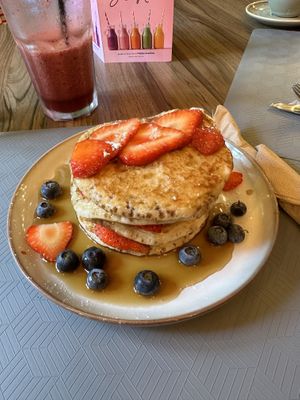 Berry pancakes    at Plant. Eat. Licious in Bath
