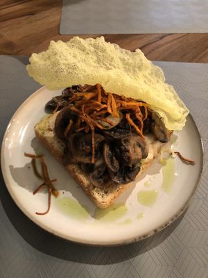 Fancy mushroom toast  at Plant. Eat. Licious in Bath