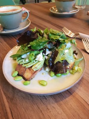 Avacado plus feta etc on sourdough at Plant. Eat. Licious in Bath