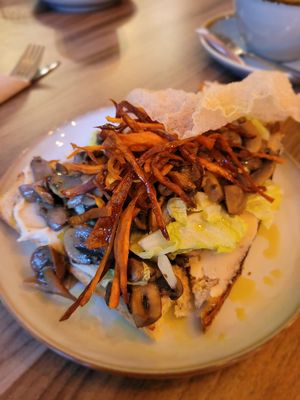 Mushrooms on toast at Plant. Eat. Licious in Bath