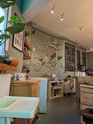 Lovely art work at Plant. Eat. Licious in Bath