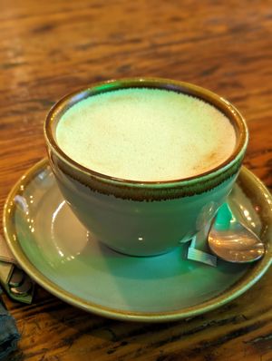 Chai latte at Plant. Eat. Licious in Bath